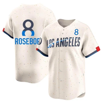 Youth Los Angeles Dodgers John Roseboro ＃8 Cream Limited 2024 City Connect Jersey