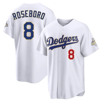Youth Los Angeles Dodgers John Roseboro ＃8 Gold Limited White 2026 Collection Stadium Jersey