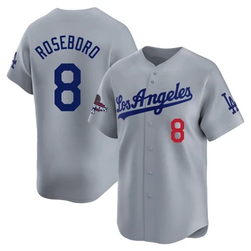 Youth Los Angeles Dodgers John Roseboro ＃8 Gray Limited Away World Series Champions Jersey