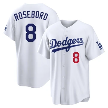 Youth Los Angeles Dodgers John Roseboro ＃8 White Limited Home Stadium Jersey