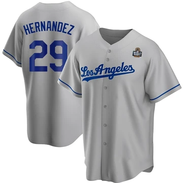 Youth Los Angeles Dodgers Jonathan Hernandez ＃29 Gray Replica Road 2024 World Series Jersey