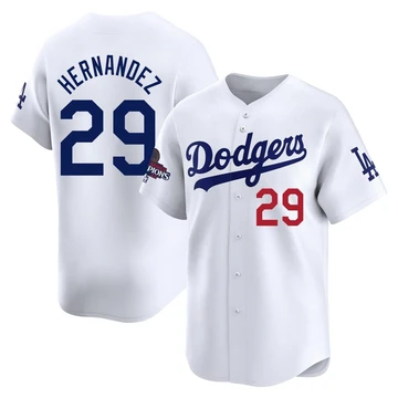 Youth Los Angeles Dodgers Jonathan Hernandez ＃29 White Limited Home 2024 World Series Champions Jersey