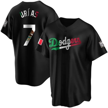 Youth Los Angeles Dodgers Julio Urias ＃7 Black Replica Mexican Flag Jersey
