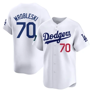Youth Los Angeles Dodgers Justin Wrobleski ＃70 White Limited 2024 World Tour Seoul Series Home Jersey