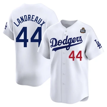 Youth Los Angeles Dodgers Ken Landreaux ＃44 White Limited Home 2024 World Series Jersey