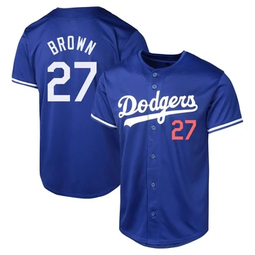 Youth Los Angeles Dodgers Kevin Brown ＃27 Royal Limited Alternate Jersey