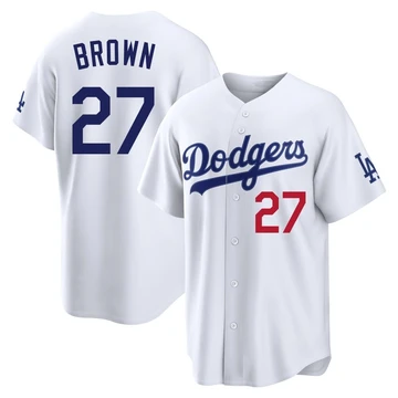 Youth Los Angeles Dodgers Kevin Brown ＃27 White Limited Home Stadium Jersey