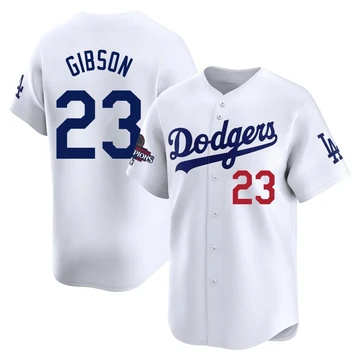 Youth Los Angeles Dodgers Kirk Gibson ＃23 White Limited Home 2024 World Series Champions Jersey