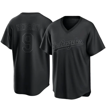 Youth Los Angeles Dodgers Kristopher Negron ＃9 Black Replica Pitch Fashion Jersey