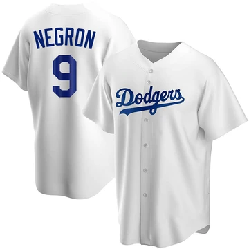 Youth Los Angeles Dodgers Kristopher Negron ＃9 White Replica Home Jersey