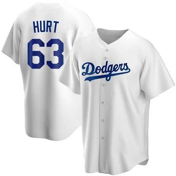 Youth Los Angeles Dodgers Kyle Hurt ＃63 White Replica Home Jersey
