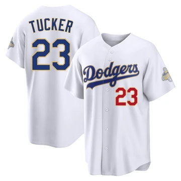 Youth Los Angeles Dodgers Kyle Tucker ＃23 Gold Limited White 2026 Collection Stadium Jersey