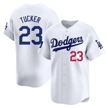 Youth Los Angeles Dodgers Kyle Tucker ＃23 White Limited 2024 World Tour Seoul Series Home Jersey