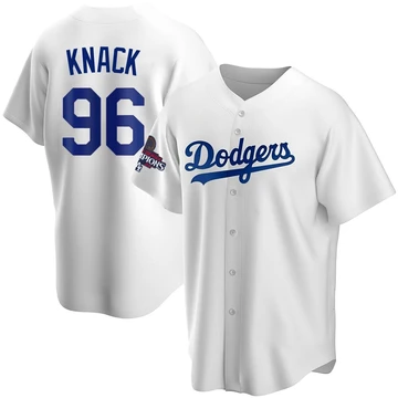 Youth Los Angeles Dodgers Landon Knack ＃96 White Replica Home 2024 World Series Champions Jersey