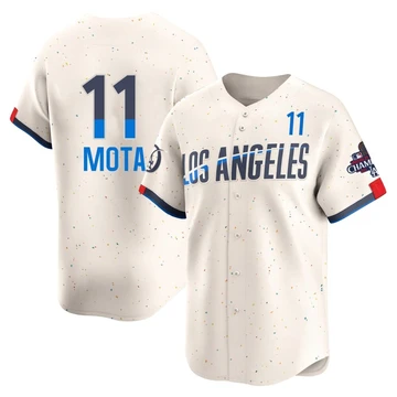 Youth Los Angeles Dodgers Manny Mota ＃11 Cream Limited 2024 City Connect World Series Champions Jersey
