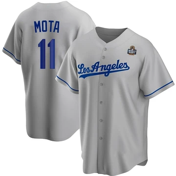 Youth Los Angeles Dodgers Manny Mota ＃11 Gray Replica Road 2024 World Series Jersey