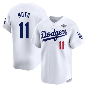 Youth Los Angeles Dodgers Manny Mota ＃11 White Limited Home 2025 World Series Jersey