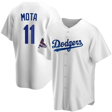 Youth Los Angeles Dodgers Manny Mota ＃11 White Replica Home 2024 World Series Champions Jersey