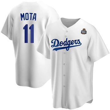 Youth Los Angeles Dodgers Manny Mota ＃11 White Replica Home 2024 World Series Jersey