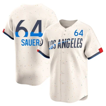 Youth Los Angeles Dodgers Matt Sauer ＃64 Cream Limited 2024 City Connect Jersey
