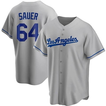 Youth Los Angeles Dodgers Matt Sauer ＃64 Gray Replica Road Jersey