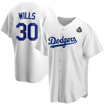 Youth Los Angeles Dodgers Maury Wills ＃30 White Replica Home 2024 World Series Jersey