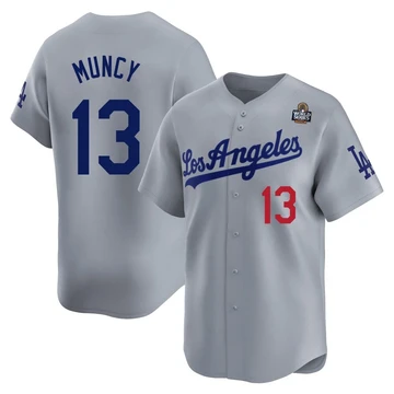 Youth Los Angeles Dodgers Max Muncy ＃13 Gray Limited Away 2024 World Series Jersey