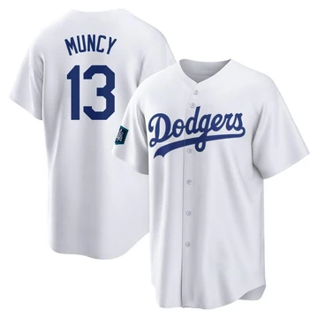 Youth Los Angeles Dodgers Max Muncy ＃13 White Replica 2024 World Tour Seoul Series Home Jersey