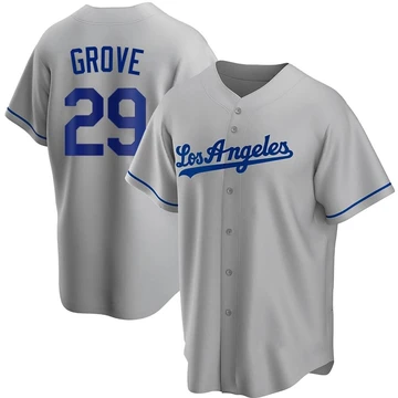 Youth Los Angeles Dodgers Michael Grove ＃29 Gray Replica Road Jersey