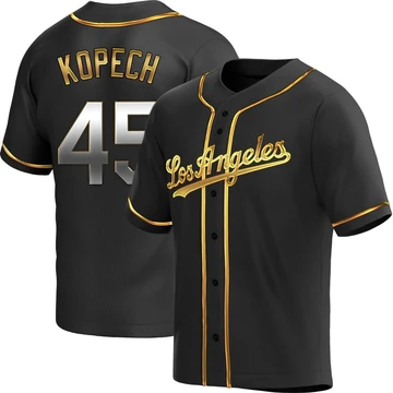 Youth Los Angeles Dodgers Michael Kopech ＃45 Gold Replica Black en Alternate Jersey