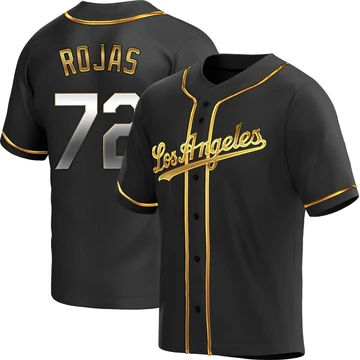 Youth Los Angeles Dodgers Miguel Rojas ＃72 Gold Replica Black en Alternate Jersey