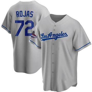 Youth Los Angeles Dodgers Miguel Rojas ＃72 Gray Replica Road 2024 World Series Champions Jersey