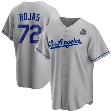 Youth Los Angeles Dodgers Miguel Rojas ＃72 Gray Replica Road 2024 World Series Jersey