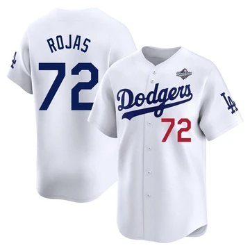 Youth Los Angeles Dodgers Miguel Rojas ＃72 White Limited Home 2025 World Series Jersey