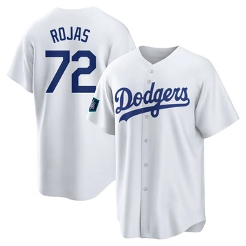 Youth Los Angeles Dodgers Miguel Rojas ＃72 White Replica 2024 World Tour Seoul Series Home Jersey