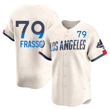 Youth Los Angeles Dodgers Nick Frasso ＃79 Cream Limited 2024 City Connect World Series Champions Jersey