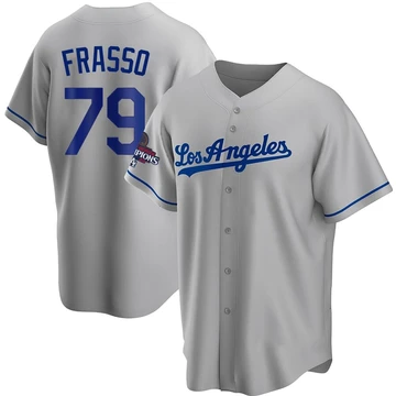 Youth Los Angeles Dodgers Nick Frasso ＃79 Gray Replica Road 2024 World Series Champions Jersey
