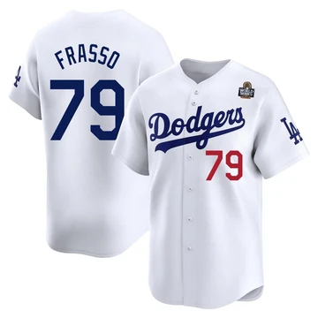 Youth Los Angeles Dodgers Nick Frasso ＃79 White Limited Home 2024 World Series Jersey