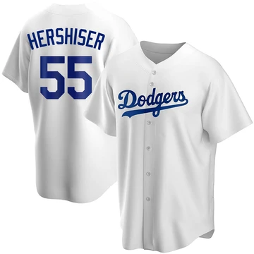 Youth Los Angeles Dodgers Orel Hershiser ＃55 White Replica Home Jersey