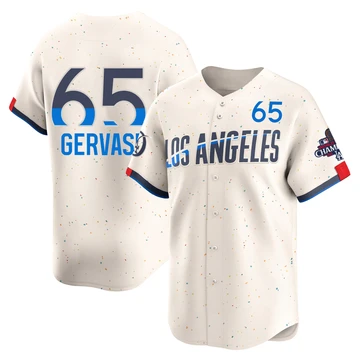 Youth Los Angeles Dodgers Paul Gervase ＃65 Cream Limited 2024 City Connect World Series Champions Jersey