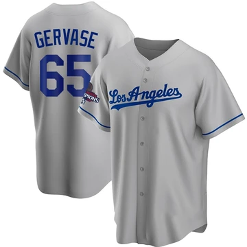 Youth Los Angeles Dodgers Paul Gervase ＃65 Gray Replica Road 2024 World Series Champions Jersey