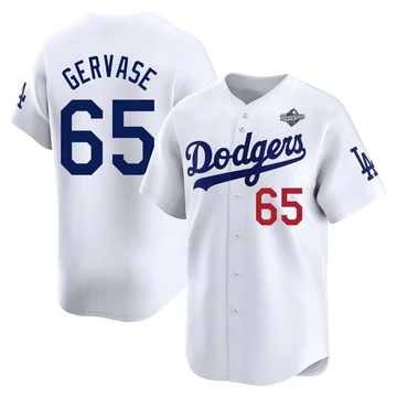 Youth Los Angeles Dodgers Paul Gervase ＃65 White Limited Home 2025 World Series Jersey