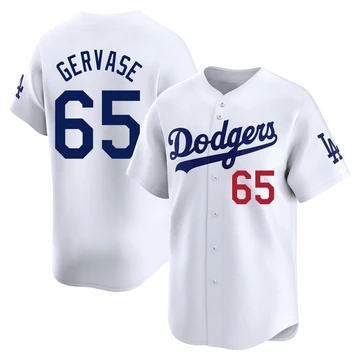 Youth Los Angeles Dodgers Paul Gervase ＃65 White Limited Home Jersey