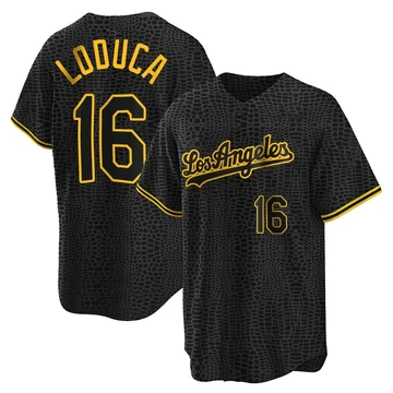 Youth Los Angeles Dodgers Paul Loduca ＃16 Black Replica Snake Skin City Jersey