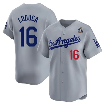 Youth Los Angeles Dodgers Paul Loduca ＃16 Gray Limited Away 2024 World Series Jersey