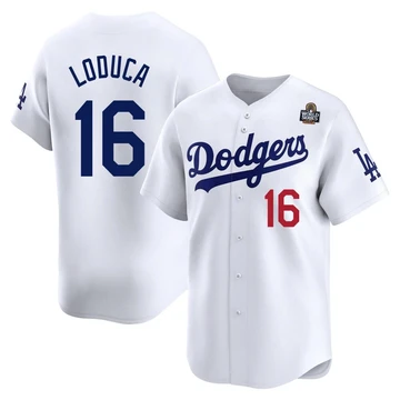 Youth Los Angeles Dodgers Paul Loduca ＃16 White Limited Home 2024 World Series Jersey