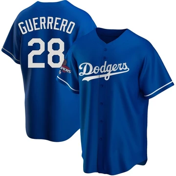 Youth Los Angeles Dodgers Pedro Guerrero ＃28 Royal Replica Alternate 2024 World Series Champions Jersey