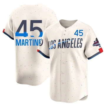 Youth Los Angeles Dodgers Pedro Martinez ＃45 Cream Limited 2024 City Connect World Series Champions Jersey