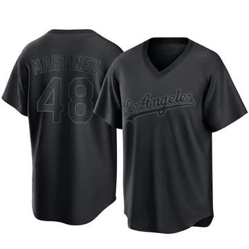 Youth Los Angeles Dodgers Ramon Martinez ＃48 Black Replica Pitch Fashion Jersey