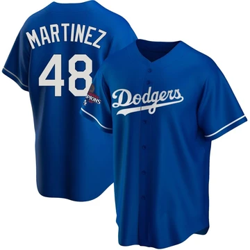Youth Los Angeles Dodgers Ramon Martinez ＃48 Royal Replica Alternate 2024 World Series Champions Jersey